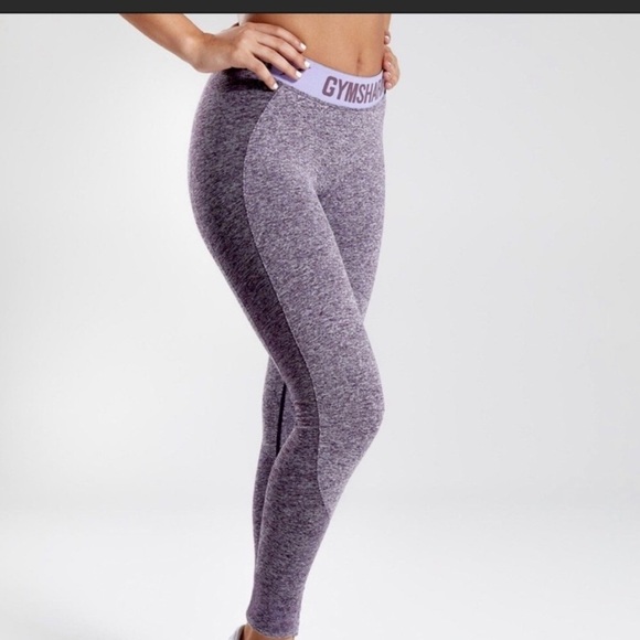 Gymshark Dry Moisture Management Flex Leggings purple and gray leggings size SM‍ - Picture 8 of 9